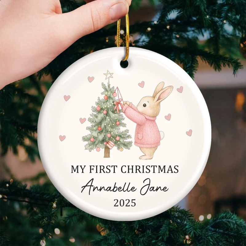 Custom Name Baby's First Christmas Gifts - Personalized Ceramic Ornament