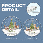 Custom Name First Christmas Holiday Decor - Personalized Glass Ornament