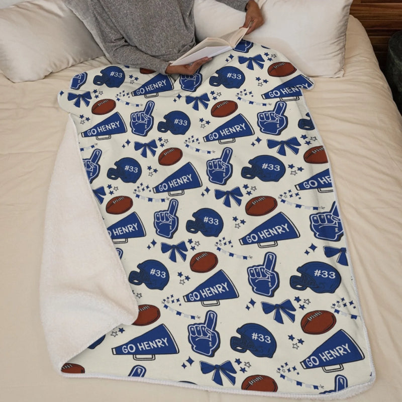 Custom Name Football Gifts for Players - Personalized Blanket