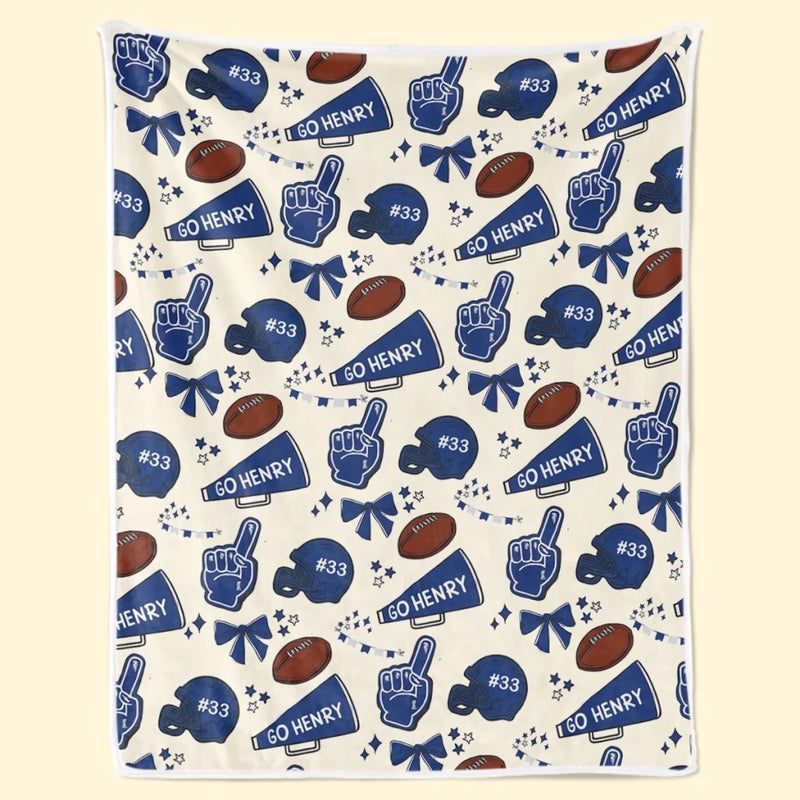 Custom Name Football Gifts for Players - Personalized Blanket