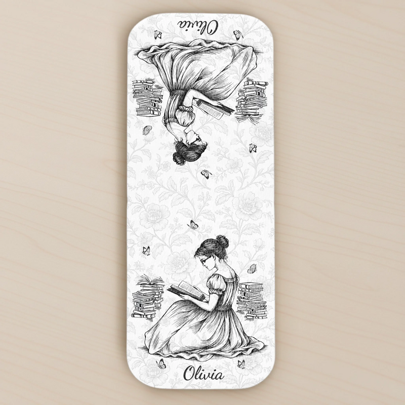 Custom Name Book Lover Gifts - Personalized Leather Magnetic Bookmark