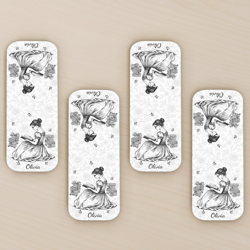 Custom Name Book Lover Gifts - Personalized Leather Magnetic Bookmark