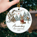 Custom Name First Christmas Gifts - Personalized Ceramic Ornament
