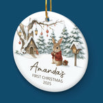 Custom Name First Christmas Gifts - Personalized Ceramic Ornament