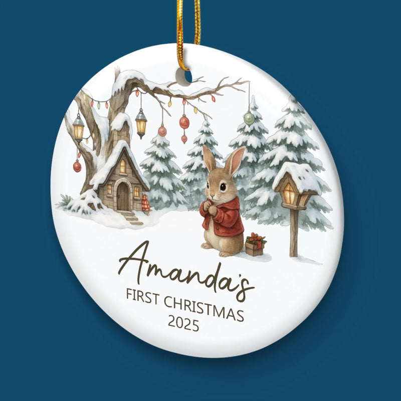 Custom Name First Christmas Gifts - Personalized Ceramic Ornament