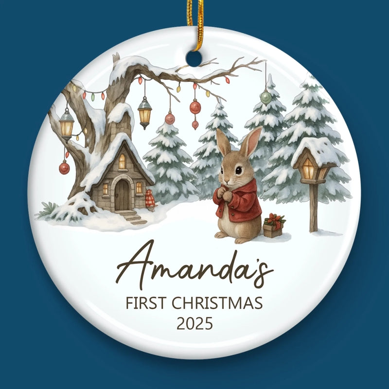Custom Name First Christmas Gifts - Personalized Ceramic Ornament