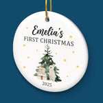 Custom Name First Christmas Gifts - Personalized Ceramic Ornament