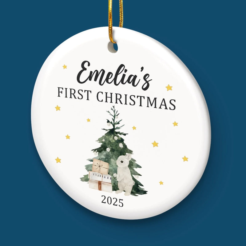 Custom Name First Christmas Gifts - Personalized Ceramic Ornament