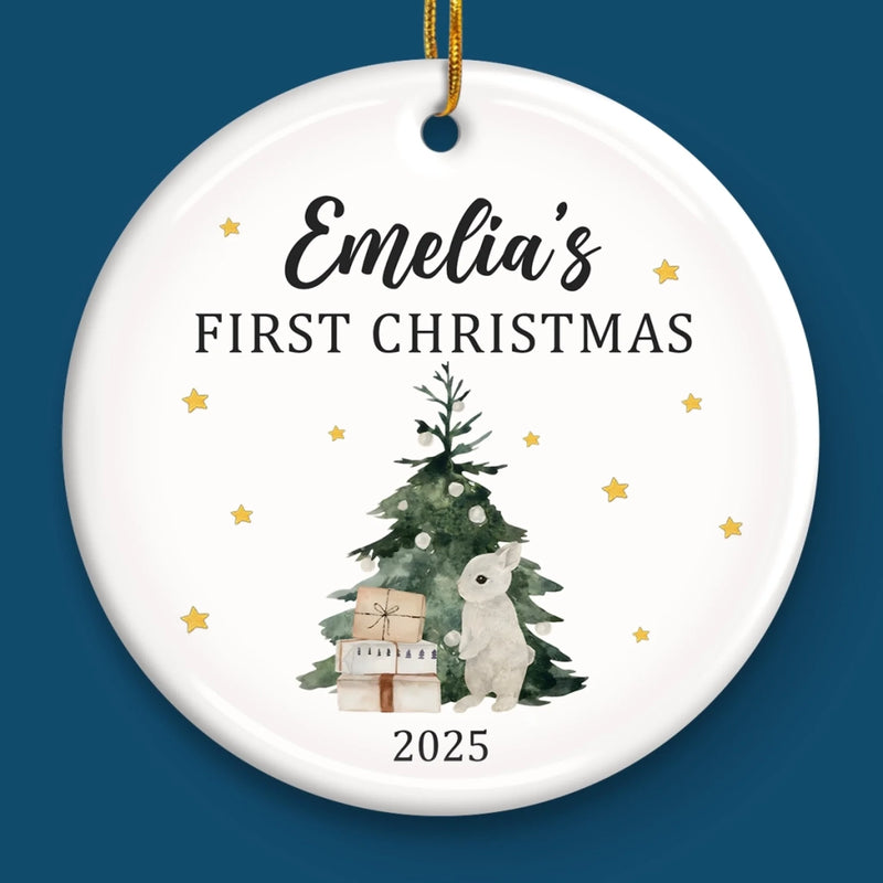 Custom Name First Christmas Gifts - Personalized Ceramic Ornament