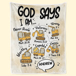 Custom Name Christian Affirmation Gifts for Kids - Personalized Blanket