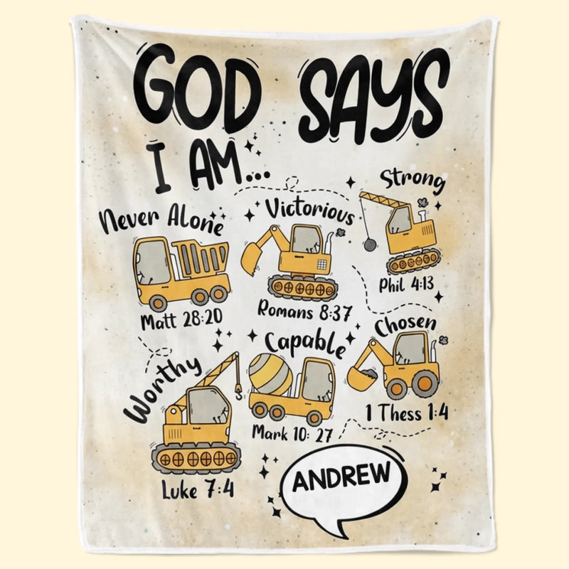 Custom Name Christian Affirmation Gifts for Kids - Personalized Blanket