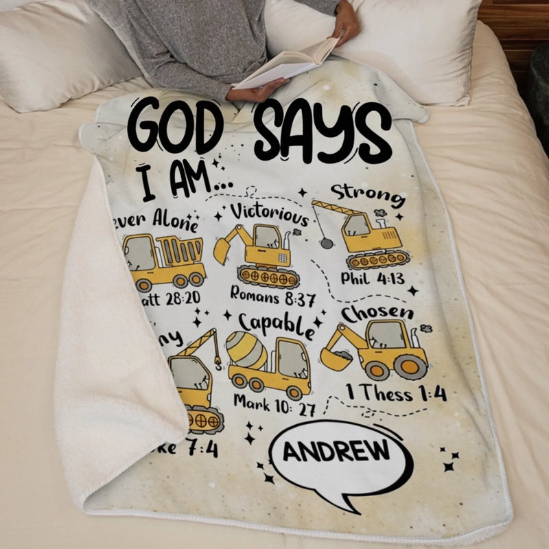 Custom Name Christian Affirmation Gifts for Kids - Personalized Blanket