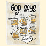 Custom Name Christian Affirmation Gifts for Kids - Personalized Blanket