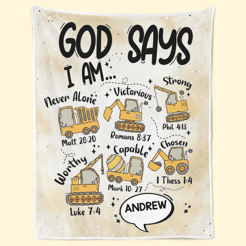 Custom Name Christian Affirmation Gifts for Kids - Personalized Blanket
