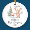 Custom Baby First Christmas Ceramic Ornament - Personalized Christmas Baby Shower, Gender Reveal Gifts For New Moms, New Dads, New Parents - The Star Has Arrived