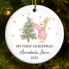 Custom Baby First Christmas Ceramic Ornament - Personalized Christmas Baby Shower, Gifts For New Moms, New Dads, New Parents - A New Star Brightens Christmas Night