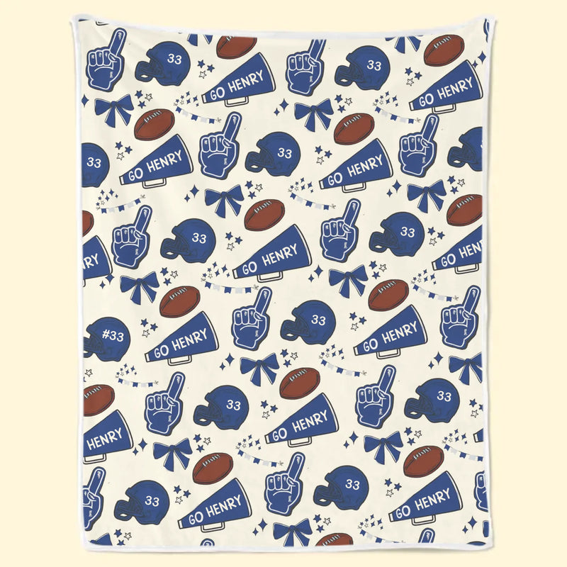 Custom Name Football Gifts for Players - Personalized Blanket