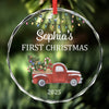 Custom Baby First Christmas Glass Ornament - Personalized Christmas Baby Shower, Gifts For New Moms, New Dads, New Parents - Baby’s Christmas Debut