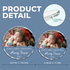 Custom Photo Baby First Christmas Glass Ornament - Personalized Christmas Baby Shower, Gifts For New Moms, New Dads, New Parents - Our Holiday Angel