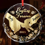 Custom Name Best Friends Christmas Gifts - Personalized Glass Ornament