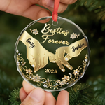 Custom Name Best Friends Christmas Gifts - Personalized Glass Ornament
