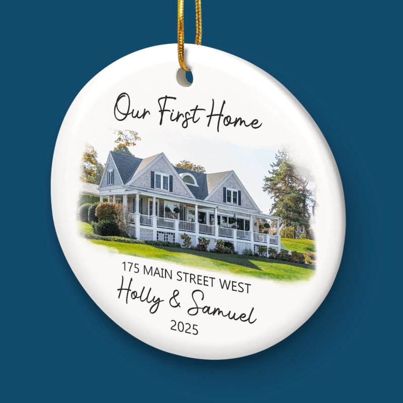 Custom Photo First Home Housewarming Gifts - Personalized Ceramic Ornament