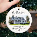 Custom Photo First Home Housewarming Gifts - Personalized Ceramic Ornament