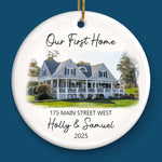 Custom Photo First Home Housewarming Gifts - Personalized Ceramic Ornament