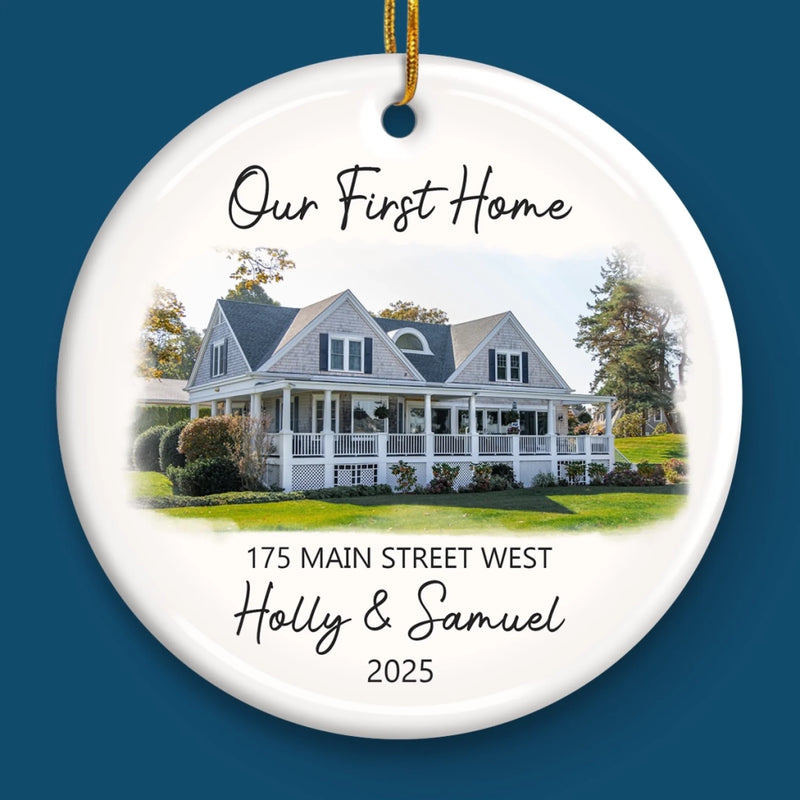 Custom Photo First Home Housewarming Gifts - Personalized Ceramic Ornament