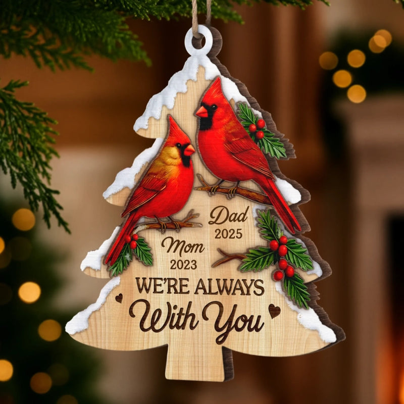 Custom Name & Year Memorial Cardinal Christmas Gifts - Personalized Ornament