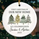 Custom New Home Christmas Gifts - Personalized Ceramic Ornament