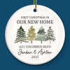 Custom First Christmas In New Home Ceramic Ornament - Personalized Anniversary Christmas Wedding Gifts For Husband And Wife, Him And Her, New Homeowners, Couples, Friends - Together Under One Roof