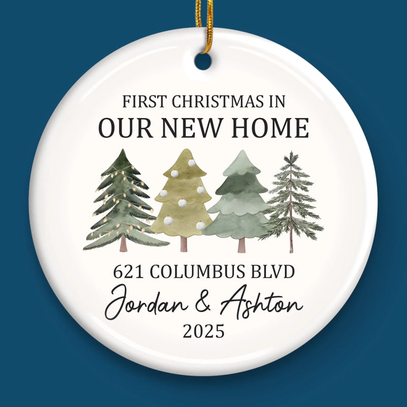 Custom New Home Christmas Gifts - Personalized Ceramic Ornament
