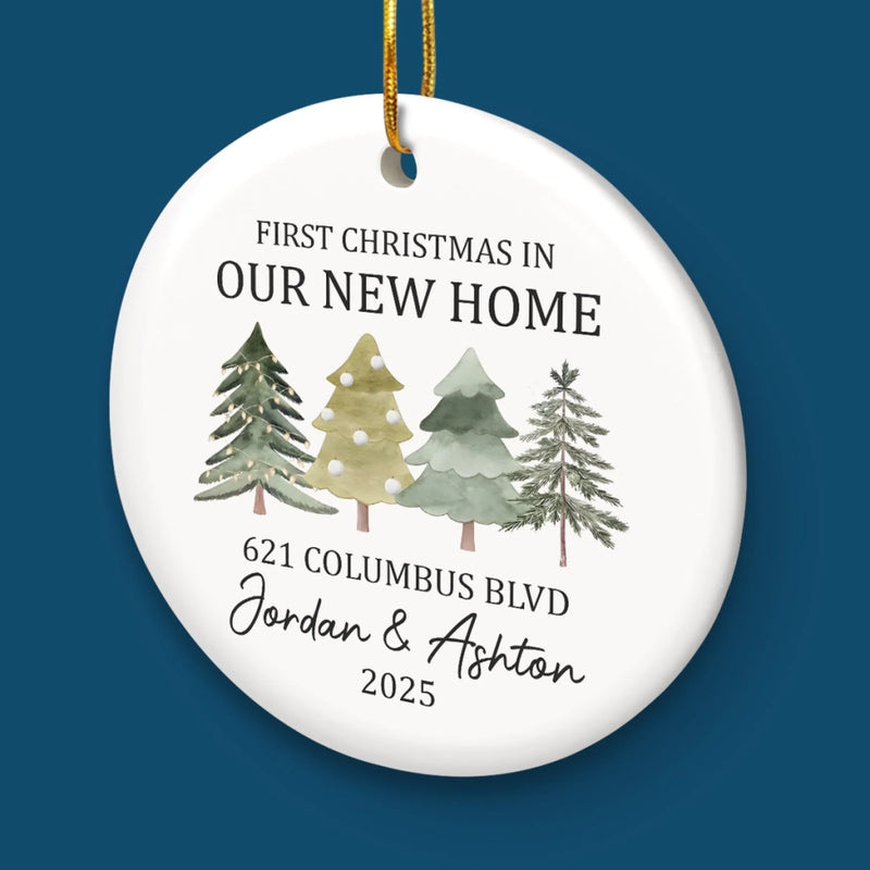 Custom New Home Christmas Gifts - Personalized Ceramic Ornament