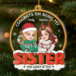 Custom Name Funny Sister Christmas Gifts - Personalized Ornament