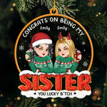 Custom Name Funny Sister Christmas Gifts - Personalized Ornament