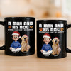 Custom Black Mug - Personalized Christmas  Birthday Gifts For Dog Lovers, Dog Dad And Mom - A Man And His Dog, Unbreakable Bond