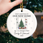 Custom First Christmas in Our New Home Gifts - Personalized Ceramic Ornament