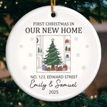 Custom First Christmas in Our New Home Gifts - Personalized Ceramic Ornament