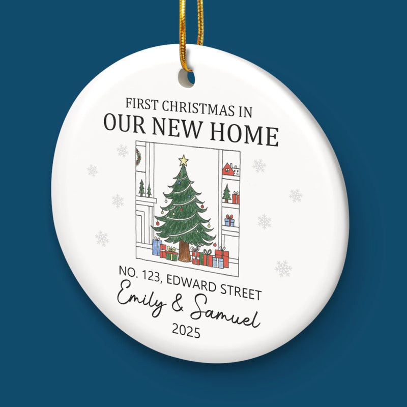 Custom First Christmas in Our New Home Gifts - Personalized Ceramic Ornament