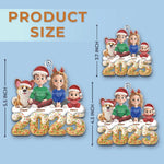 Custom Name Christmas Family Gifts with Dog - Personalized Ornament