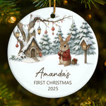 Custom Name First Christmas Gifts - Personalized Ceramic Ornament