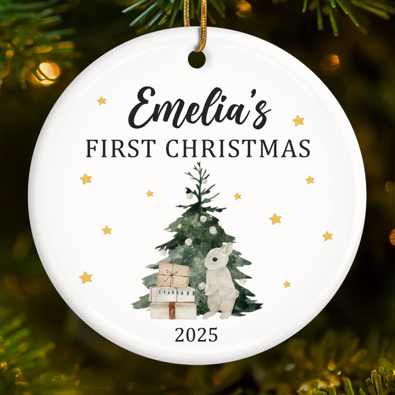 Custom Name First Christmas Gifts - Personalized Ceramic Ornament