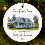 Custom Photo First Home Housewarming Gifts - Personalized Ceramic Ornament