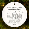 Custom First Christmas In New Home Ceramic Ornament - Personalized Anniversary Christmas Wedding Gifts For Husband And Wife, Him And Her, New Homeowners, Couples, Friends - New Home Christmas Magic