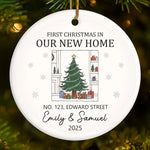 Custom First Christmas in Our New Home Gifts - Personalized Ceramic Ornament