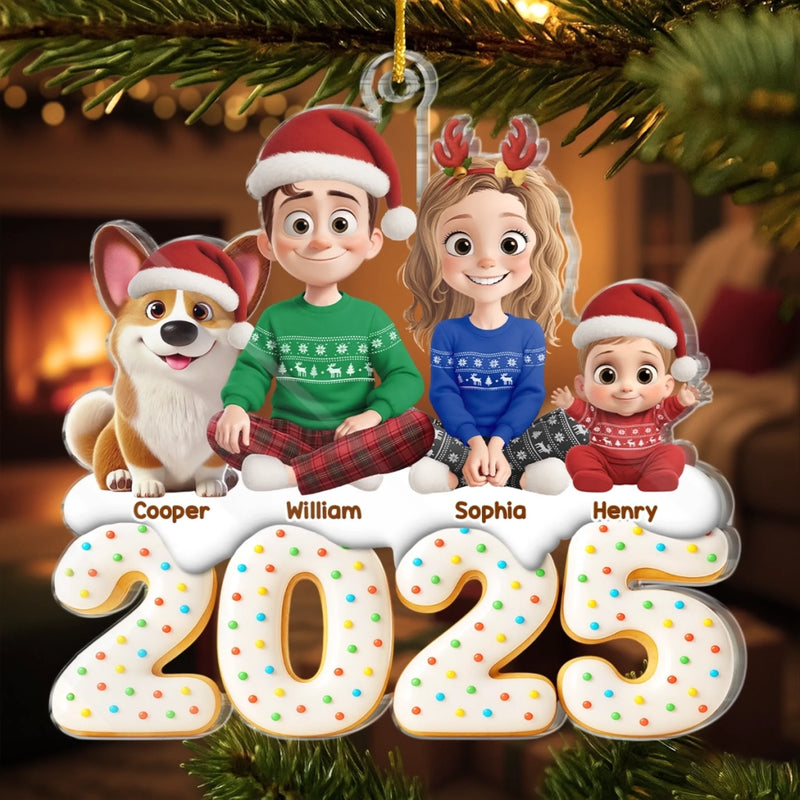 Custom Acrylic Ornament - Personalized Christmas Birthday Gifts For Family, Dog Cat Lovers - Joy Begins With Us