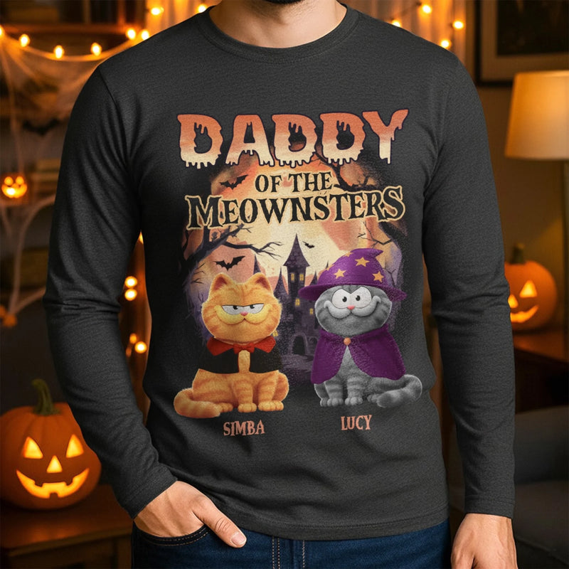Custom Name Halloween Cat Gifts for Women - Personalized Long Sleeve T-Shirt