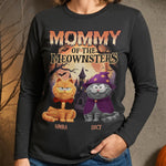 Custom Name Halloween Cat Gifts for Women - Personalized Long Sleeve T-Shirt