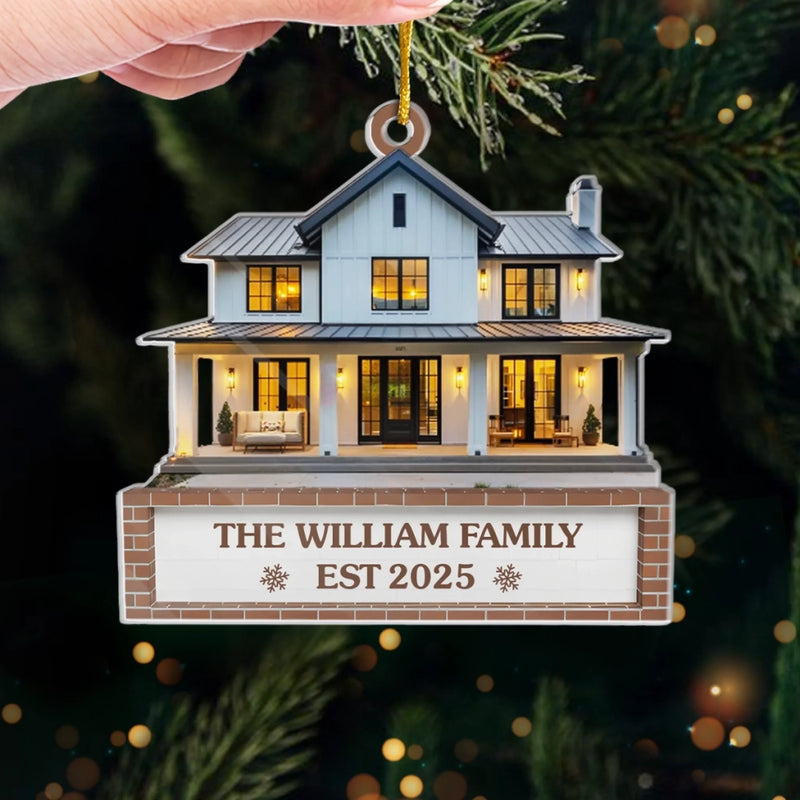 Custom Family Name Christmas House Gifts - Personalized Ornament